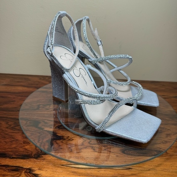 Jessica Simpson Geralie Rhinestone Strappy Dress Sandals in Silver - Picture 6 of 16